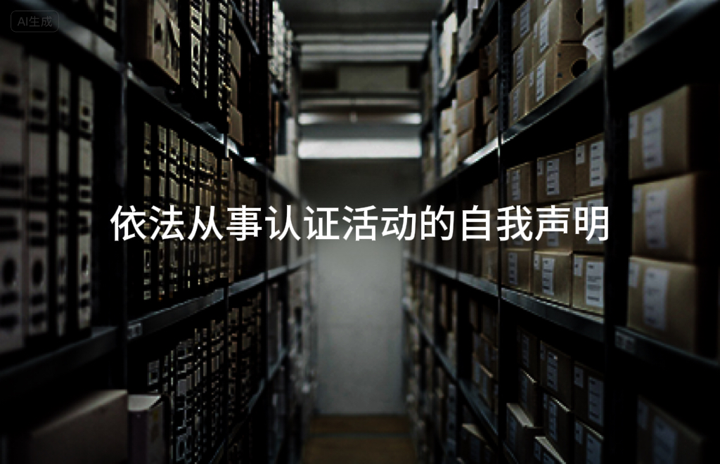 依法从事认证活动的自我声明